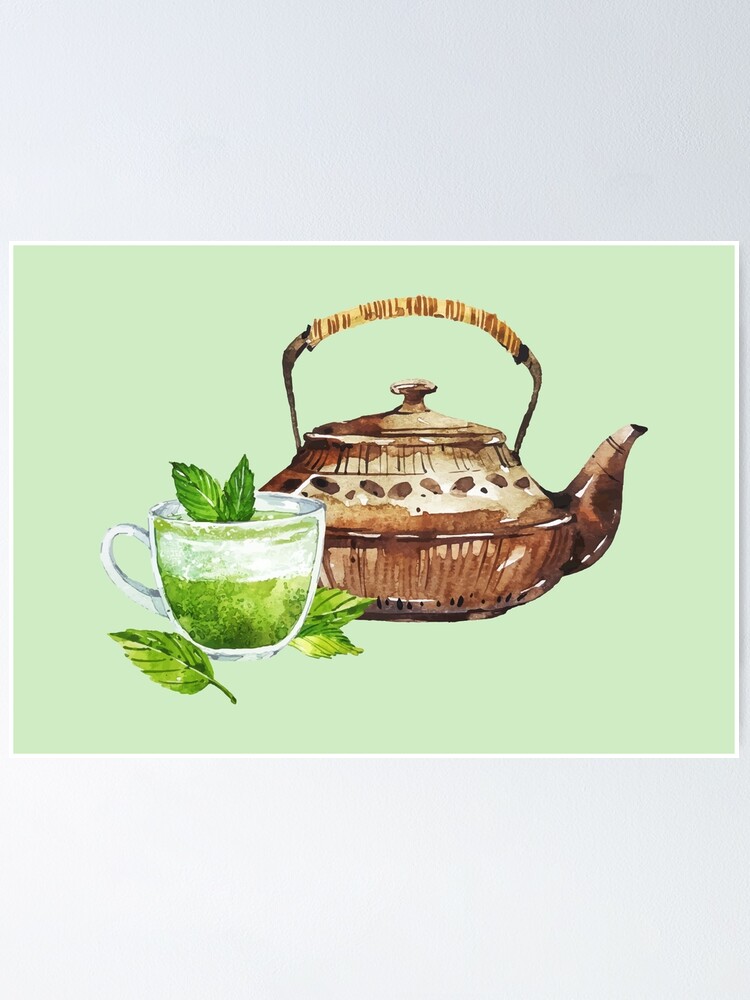 Japanese Matcha Green Tea Cup and Teapot