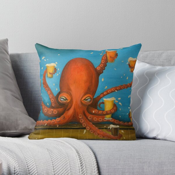 Octopus Accent Pillow Cephalopod by Patricia_braune Marine Sea Creatures  Sea Life Octopi Rectangle Lumbar Throw Pillow by Spoonflower 