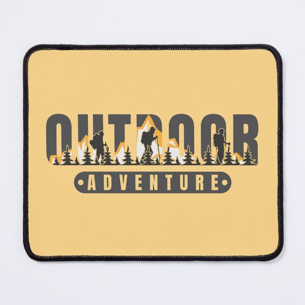 Item preview, Outdoor Adventure lettering with mountains and hikers designed and sold by velisani.