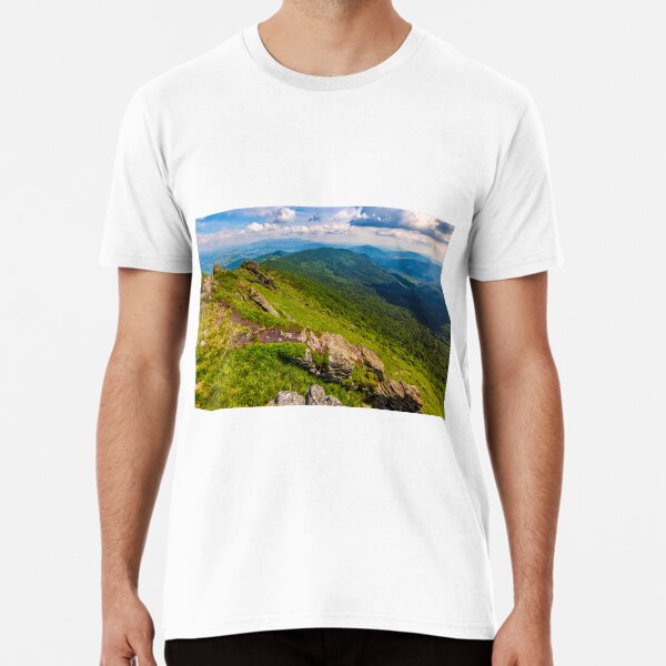 hill side with boulders in Carpathian mountains Premium T-Shirt