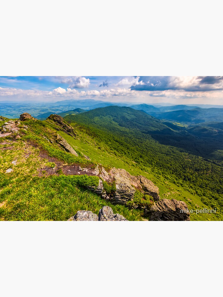 Thumbnail 3 of 3, Sticker, hill side with boulders in Carpathian mountains designed and sold by mike-pellinni.
