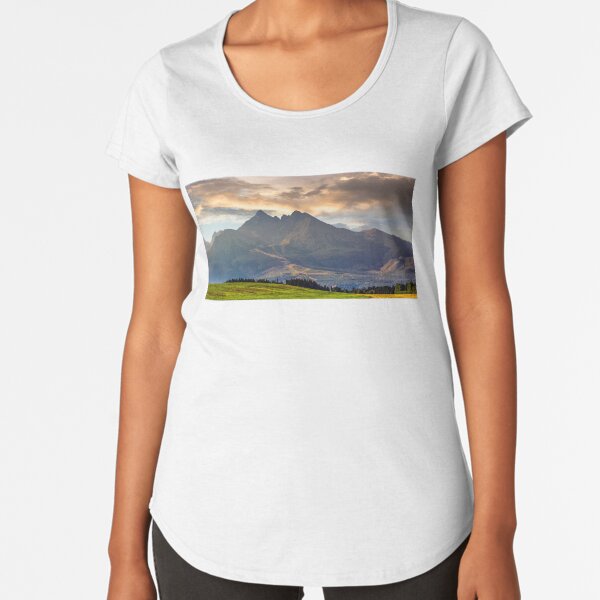 rural field in Tatra mountains Premium Scoop T-Shirt