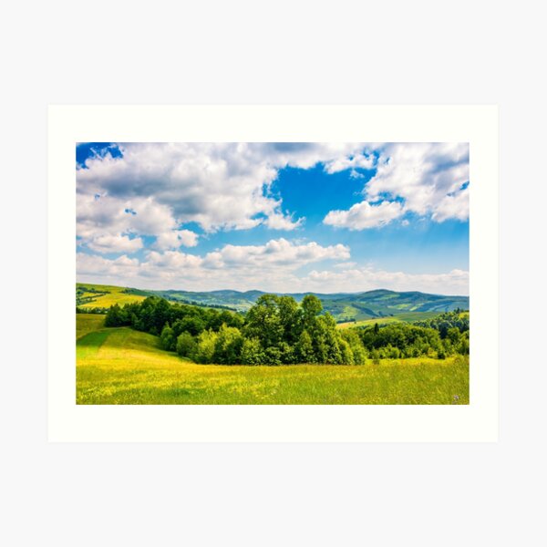 countryside summer landscape in mountains Art Print