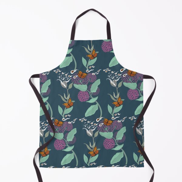 Item preview, Milkweed & Monarch Dark Blue Repeat Pattern designed and sold by Casey Wilkinson.