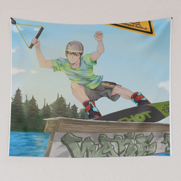 Item preview, Wakeboarder on rail designed and sold by Katalea.