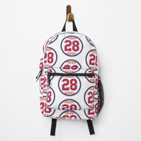 Artikelvorschau, Red Number 28 Twenty Eight Baseball Jersey  entworfen und verkauft von MSBDesign.