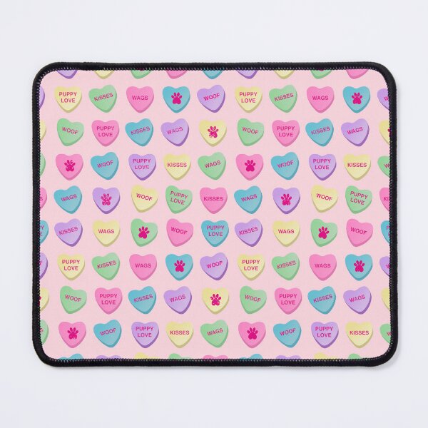 Item preview, Candy Hearts for Dog-Lovers - Woof, Wag, Kisses, Paw Print - Pale Pink Background designed and sold by 8PawsStudio.