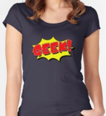 Geek, Nerd, Cartoon Shape Women's Fitted Scoop T-Shirt