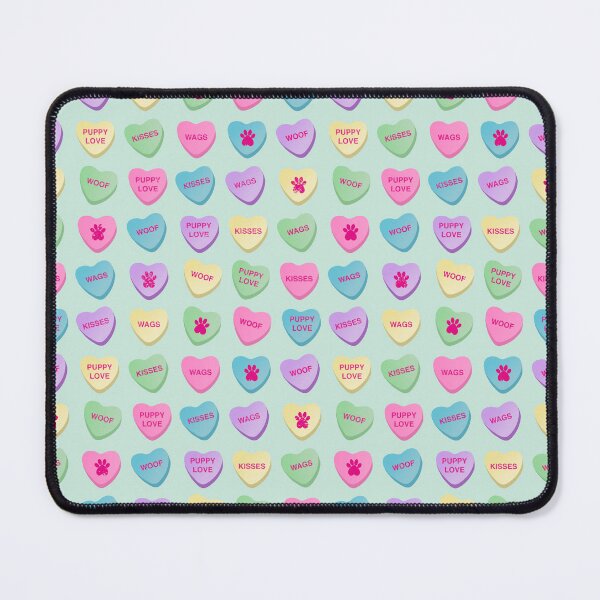 Item preview, Candy Hearts for Dog-Lovers - Woof, Wag, Kisses, Paw Print - Pale Green Background designed and sold by 8PawsStudio.
