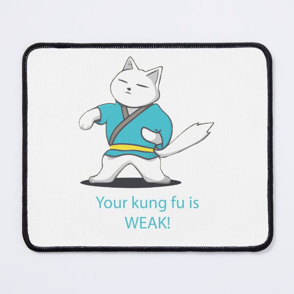 Item preview, Kung Fu Cat blue text designed and sold by BurtWestonDesign.