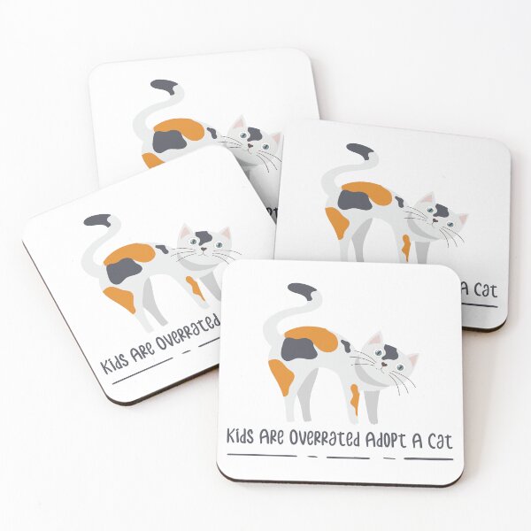 Item preview, kids are overrated adopt a cat | Gift idea for kids who loves cats  designed and sold by Yobeli.