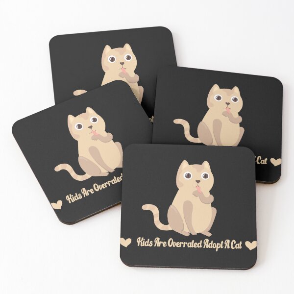 Item preview, kids are overrated adopt a cat | Gift idea for kids who loves cats  designed and sold by Yobeli.