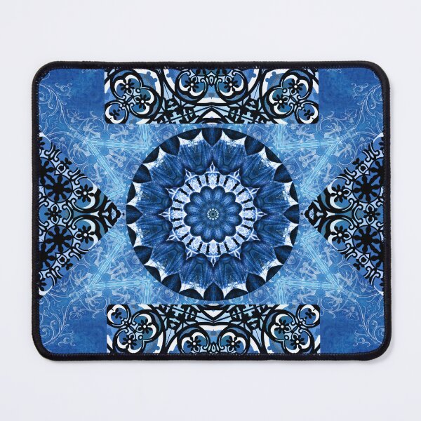 Item preview, Blue mandala patchwork seamless pattern designed and sold by AleFairyland.