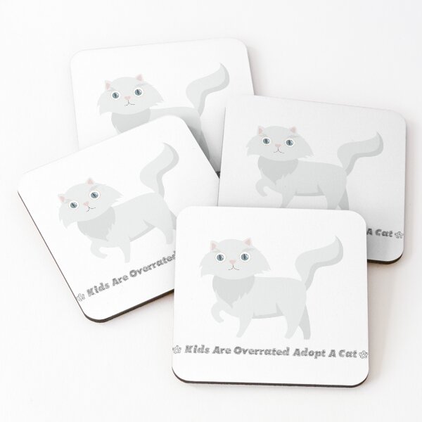 Item preview, kids are overrated adopt a cat | Gift idea for kids who loves cats  designed and sold by Yobeli.