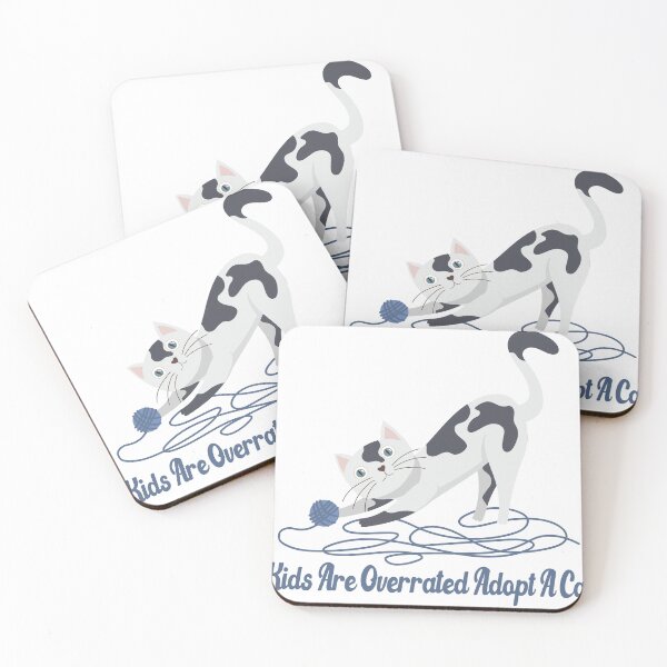 Item preview, kids are overrated adopt a cat | Gift idea for kids who loves cats  designed and sold by Yobeli.