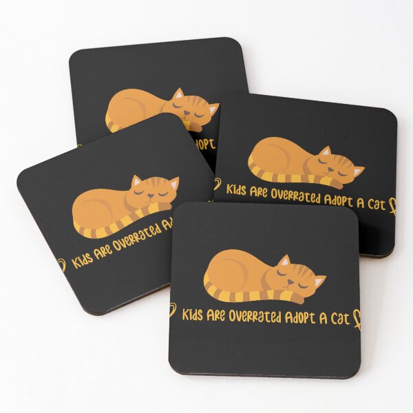 Item preview, kids are overrated adopt a cat | Gift idea for kids who loves cats  designed and sold by Yobeli.