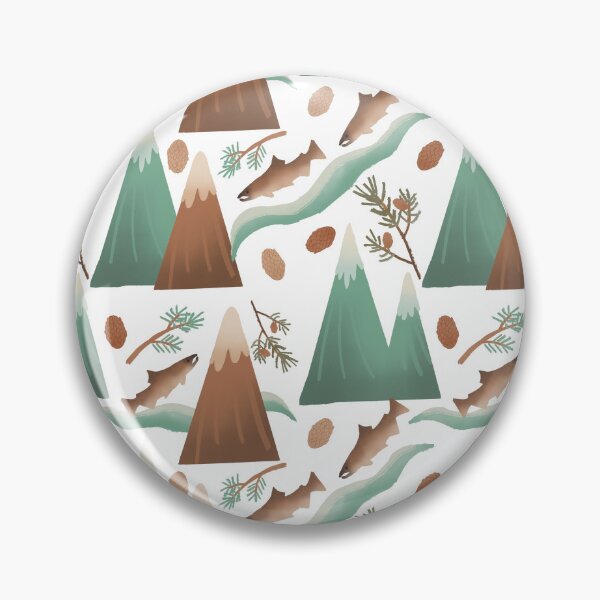 Artikelvorschau, Berge und Lachs PNW Design Weiß entworfen und verkauft von Booneb.