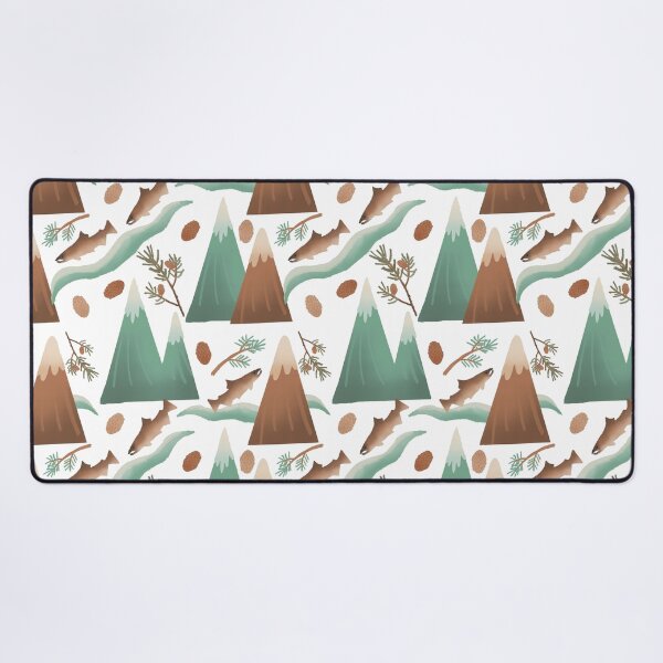 Item preview, Mountains and Salmon PNW Design White designed and sold by Booneb.
