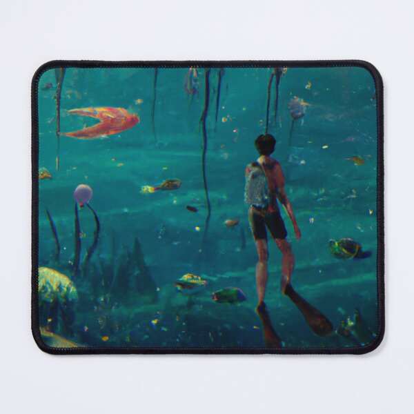 Item preview, A Person Walking in the Ocean Underwater Full of Aquatic Creators designed and sold by Parag's Travel Shop.