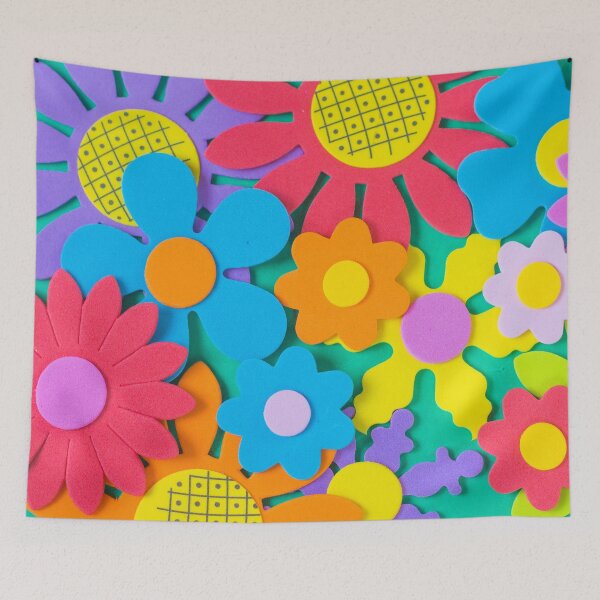 Item preview, colorful paper flowers as a texture designed and sold by Nicole Bleck.