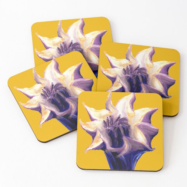 Item preview, Oil painting of jimson weed/floripondium purple poisonous plant designed and sold by LauraJacome.