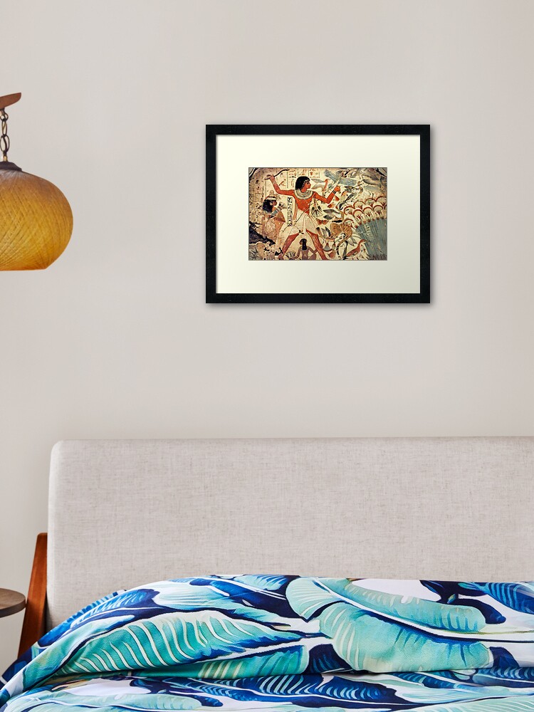 Ancient Egyptian Couple Hunting Framed Art Print