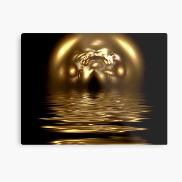 Abstract Gold Reflection Metal Print