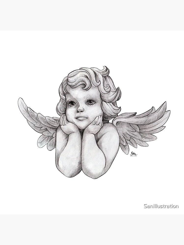 "Angel Cherub" Art Print by SanIllustration | Redbubble