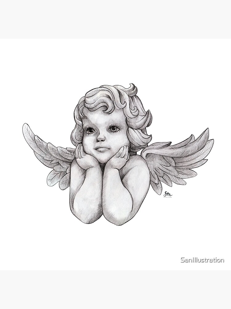 "Angel Cherub" Art Print by SanIllustration Redbubble