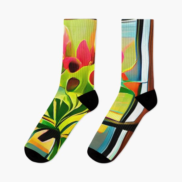 Item preview, mid-century flowers in window original art designed and sold by Surrealarts727.