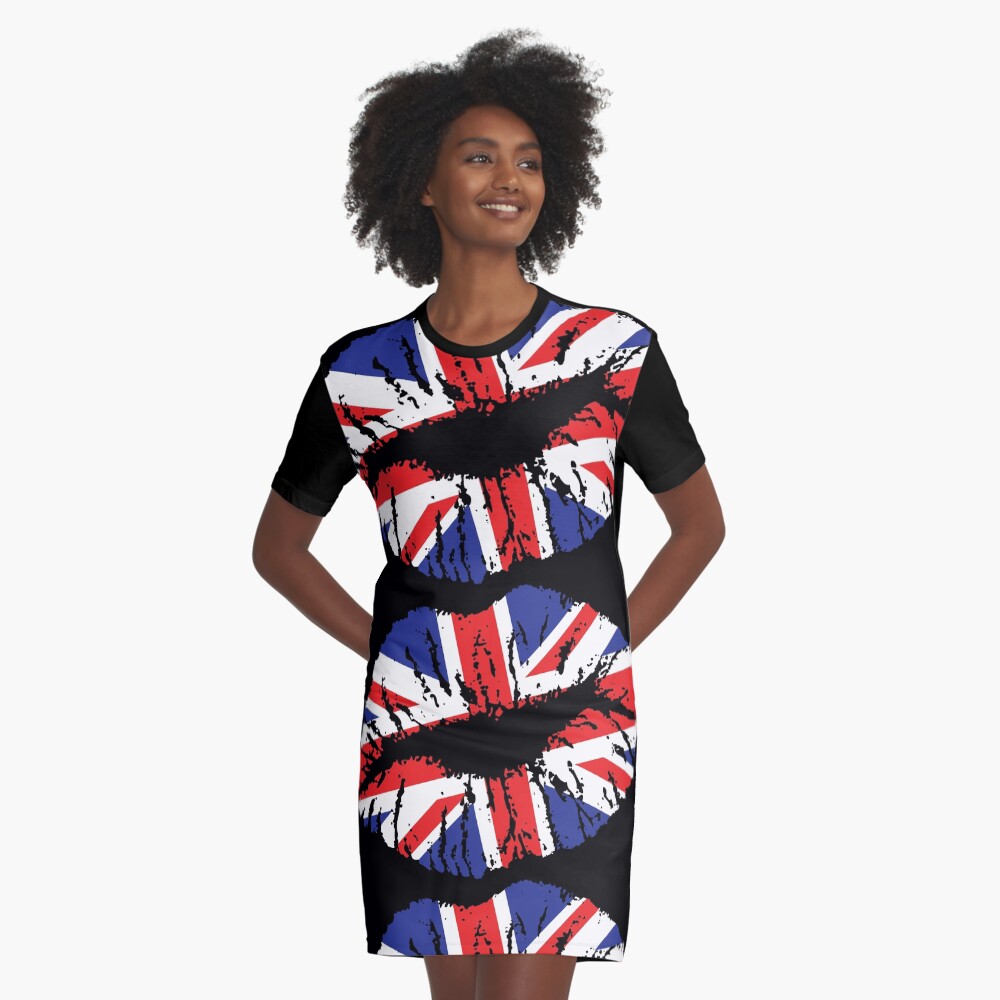 British Lips Graphic T-Shirt Dress