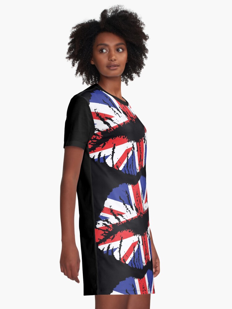 Alternate view of British Lips Graphic T-Shirt Dress