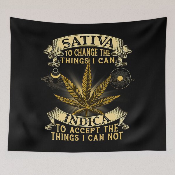 Item preview, Sativa To Change The Things I Can Indica Cannabis Weed Leaf designed and sold by tightpremium503.