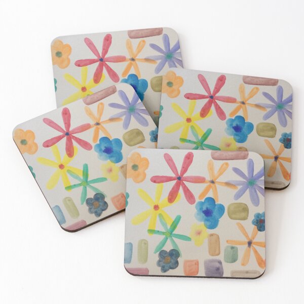 Item preview, Colorful Geometric Watercolor Flowers designed and sold by WildernessStore.