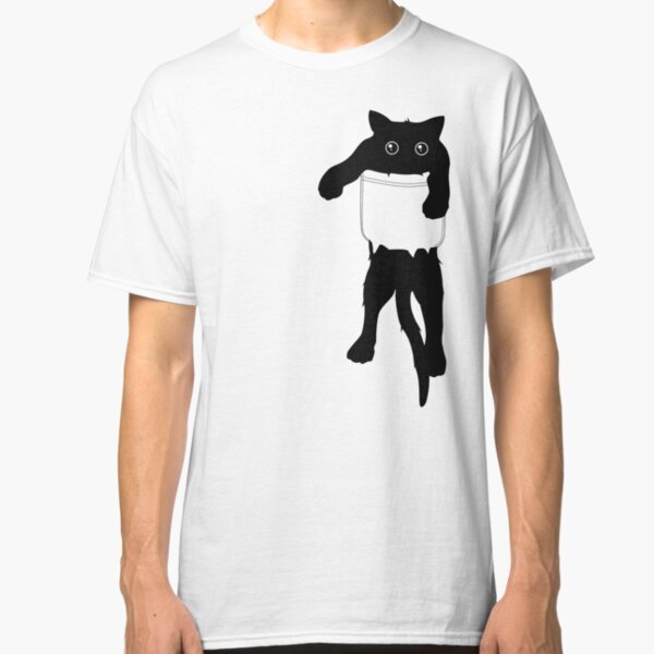 Hang loose black cat pocket art Classic T-Shirt