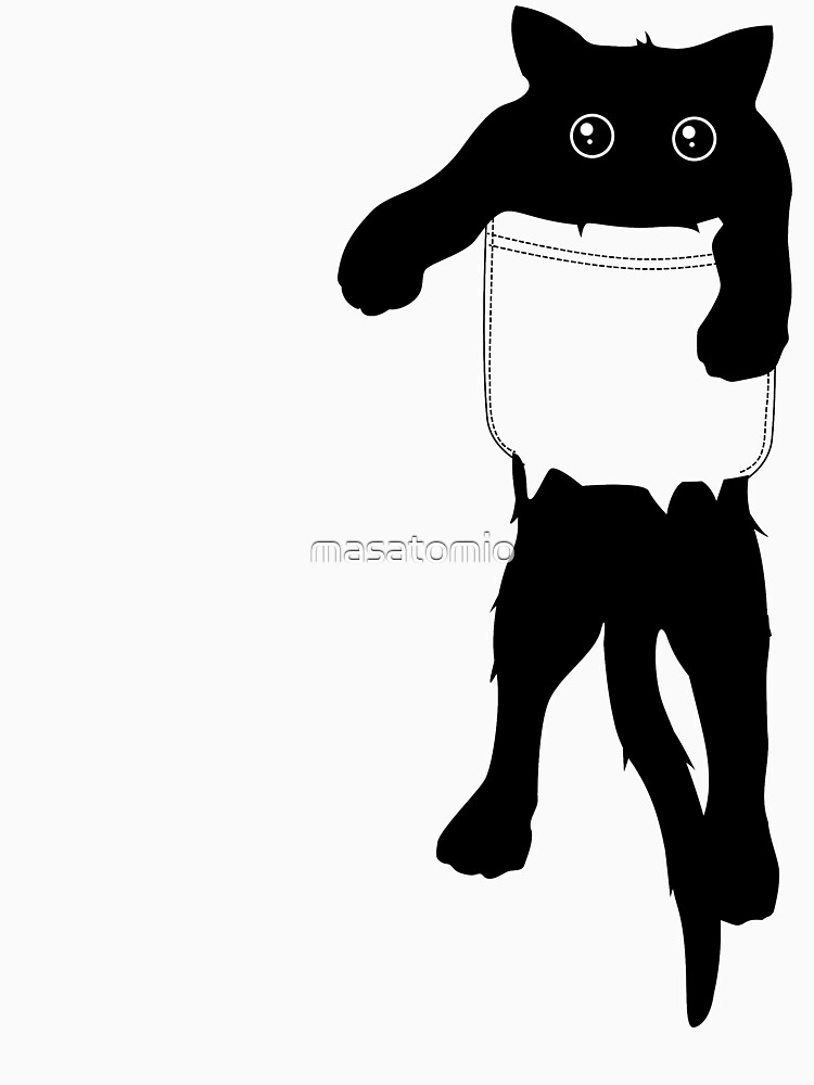 Hang loose black cat pocket art by masatomio