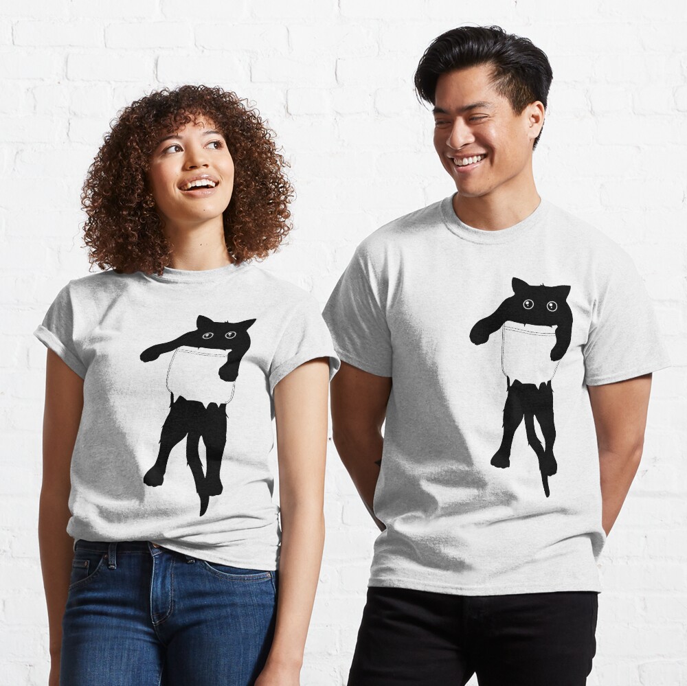 Hang loose black cat pocket art Classic T-Shirt