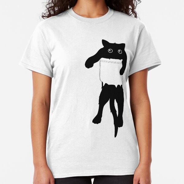 Hang loose black cat pocket art Classic T-Shirt