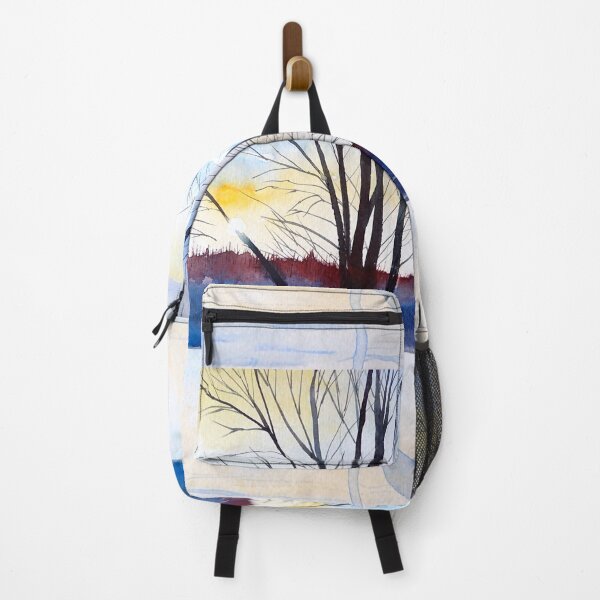 Item preview, Winter Sunset and Trees Christmas Watercolor Print designed and sold by julyperson.