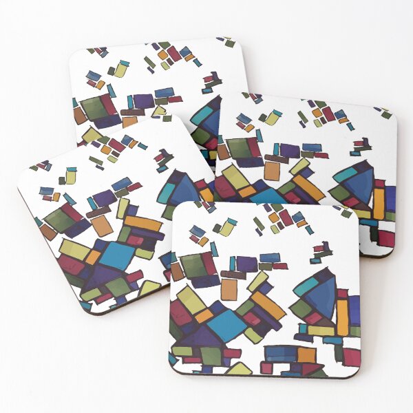 Aperçu de l'œuvre Des blocs abstraits illustrés pour donner l'impression qu'ils tombent au sol. - Conceptions galloises créée et vendue par welshdesigns.