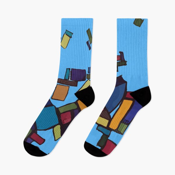 Aperçu de l'œuvre Des blocs abstraits illustrés pour donner l'impression qu'ils tombent au sol. - Conceptions galloises créée et vendue par welshdesigns.