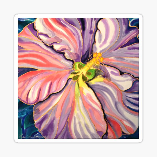 White Hibiscus Caye Caulker Belize Sticker