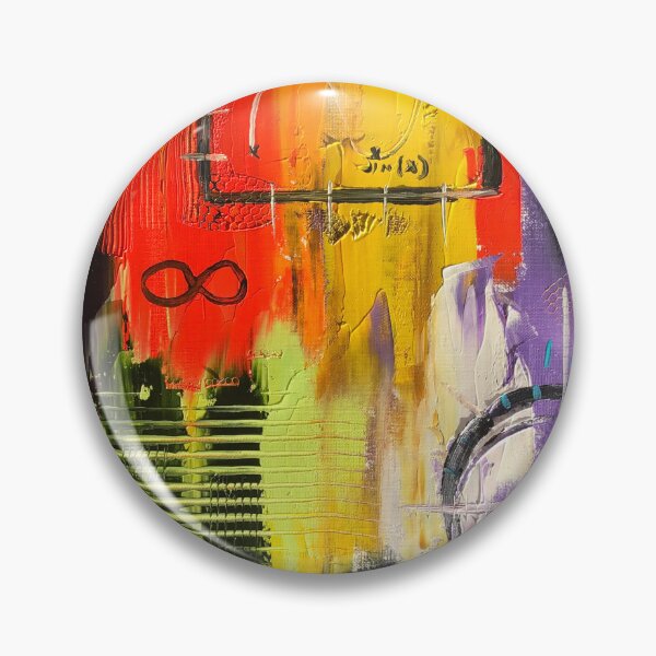 Item preview, abstract oil painting with bright colors and math symbols embedded into the design. - WelshDesigns designed and sold by welshdesigns.