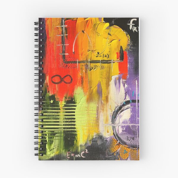 Item preview, abstract oil painting with bright colors and math symbols embedded into the design. - WelshDesigns designed and sold by welshdesigns.