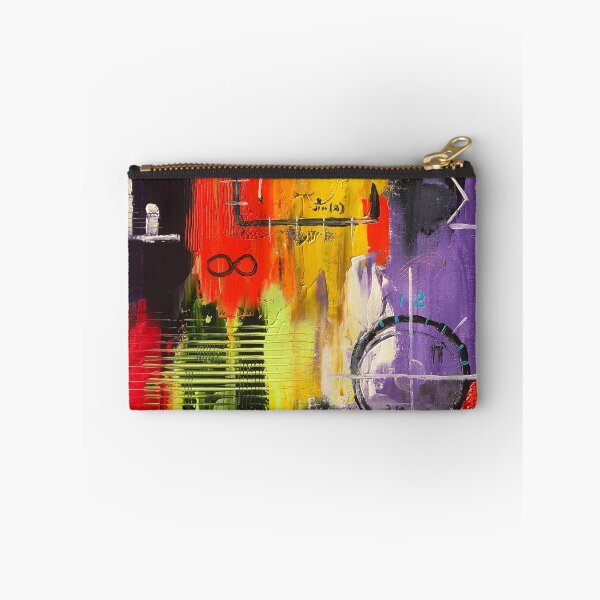 Item preview, abstract oil painting with bright colors and math symbols embedded into the design. - WelshDesigns designed and sold by welshdesigns.