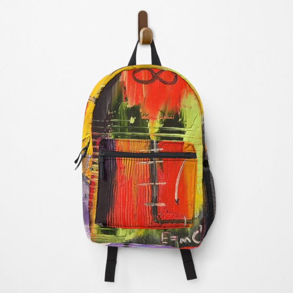 Item preview, abstract oil painting with bright colors and math symbols embedded into the design. - WelshDesigns designed and sold by welshdesigns.