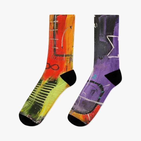 Item preview, abstract oil painting with bright colors and math symbols embedded into the design. - WelshDesigns designed and sold by welshdesigns.