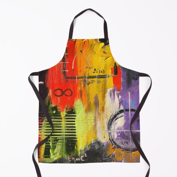 Item preview, abstract oil painting with bright colors and math symbols embedded into the design. - WelshDesigns designed and sold by welshdesigns.