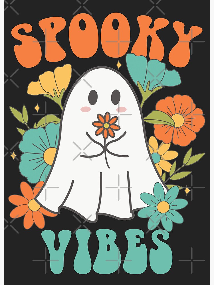  Retro Groovy Halloween Ghost Spooky Mama Costume T