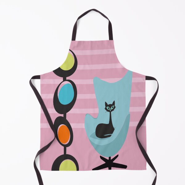 Item preview, Retro Cat Sitting on a Turquoise Mid Century Chair designed and sold by LisWilliams.